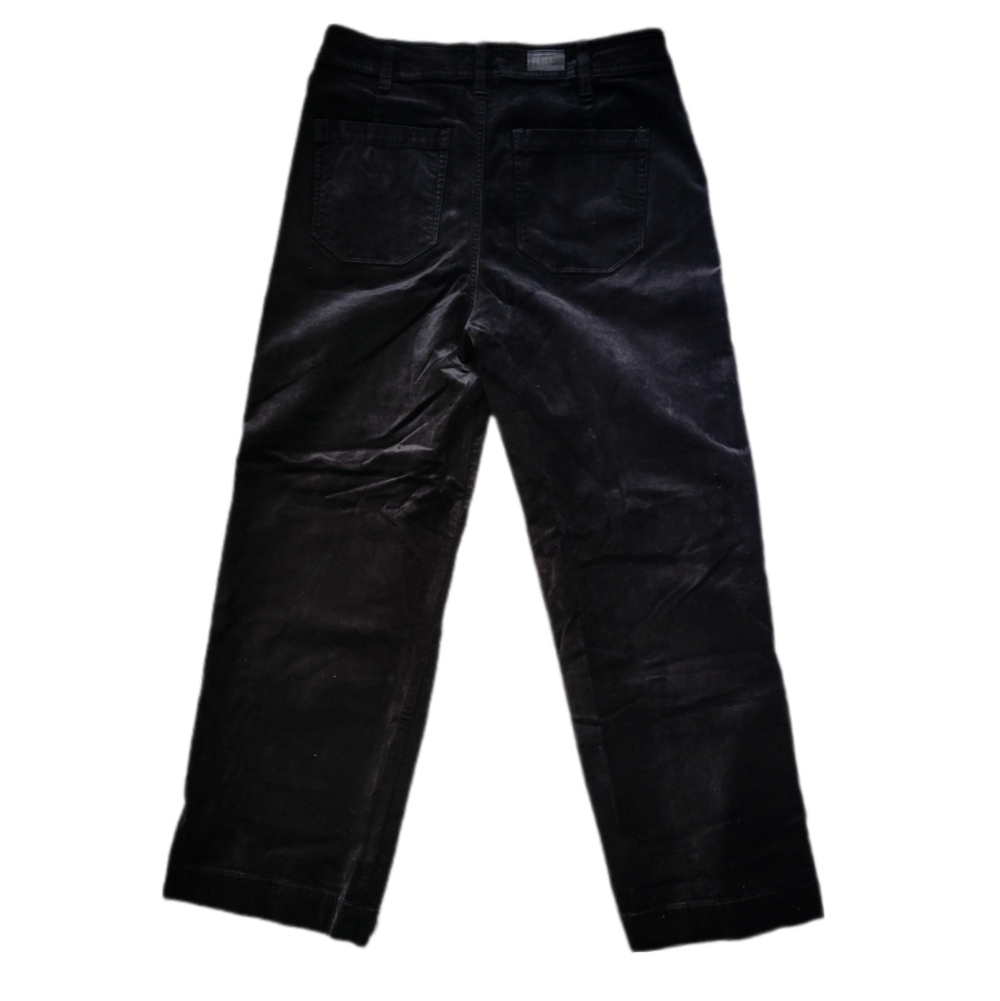 Paige // Women's Nellie Velvet Cropped Wide Leg Jeans // S28 / Black - Picture 5 of 7